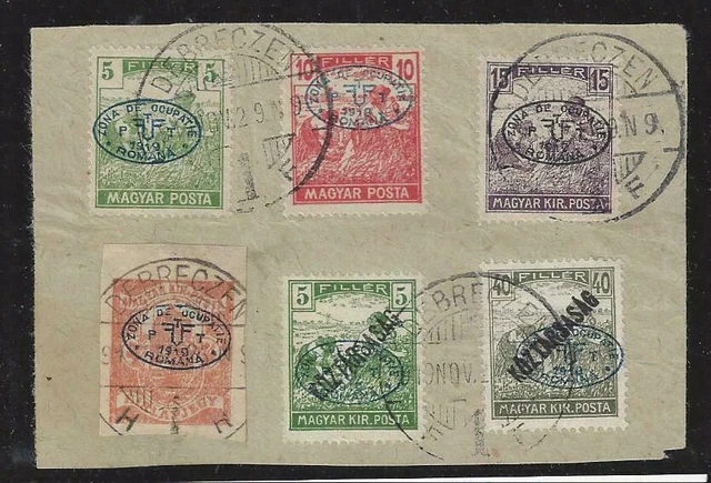 ROMANIA HUNGARY 1919 OCCUP DEBRECEN on piece