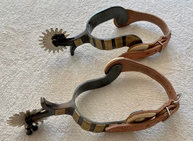 Pair of Colorado Saddlery MONTANA SPURS with SPURSTRAPS - Western / Cowboy - NEW