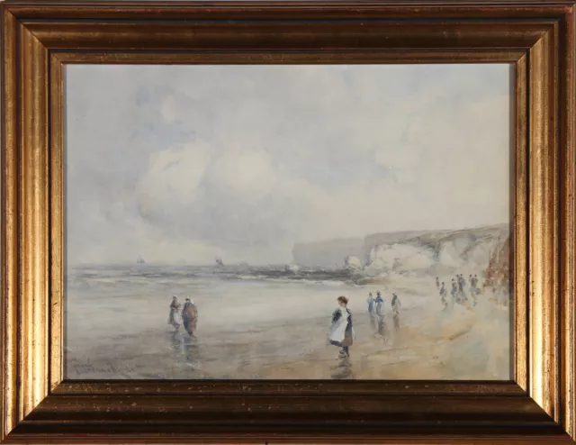 J. Jerome Miller  - Late 19th Century Watercolour, Fisherfolk on the Shore