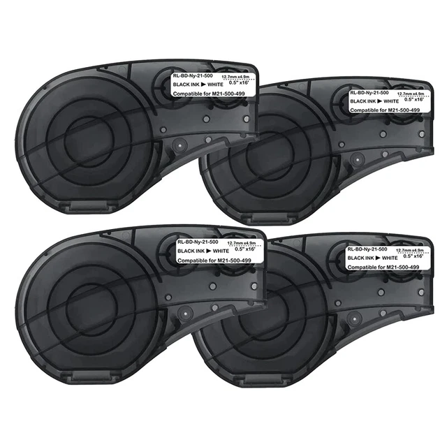 4Er-Pack Etikettenband für Kartusche M21-500-499-TB, Nylon-Etikettenband, ScK5Y8