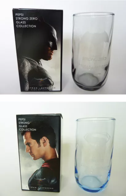 Pepsi Batman V Superman Strong 2016 Limited Edition Glass Set *Brand New