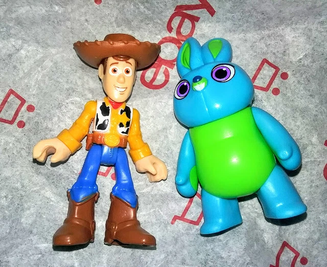 🚚 Bunny & Cowboy Woody Disney Toy Story 4 💀 Fisher Price Imaginext Figures New