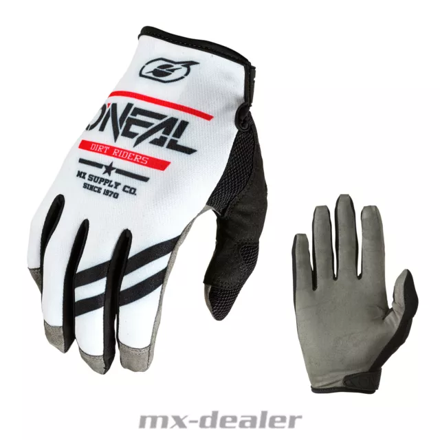 Guantes Oneal Mayhem Squadron Blanco MTB MX Motocross Cross Enduro