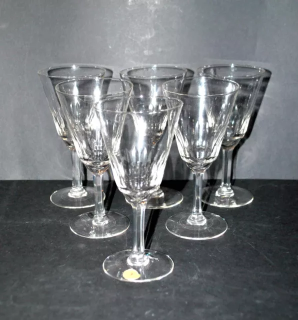 MEISENTHAL Série de 6 Verres à vin ancien en verre soufflé taillé 1900 - 14cm 3