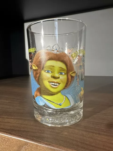 Shrek The Third McDonalds Glass Cup Fiona DreamWorks 2007 Vintage Collectible 5"