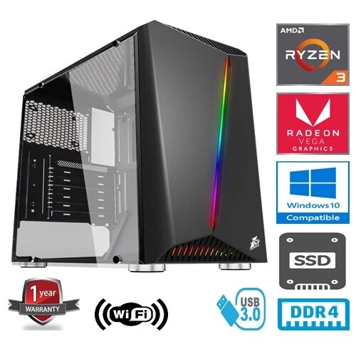 PC Gamer Bureau - AMD Ryzen 3 4.0GHz - Vega 8 - SSD 120Go - RAM 8Go - Windows 11 PRO
