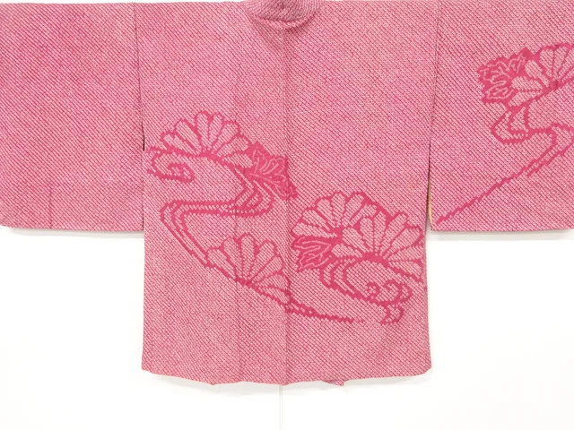 6659052: Japanese Kimono / Antique Haori / All Shibori / Stream With Kiku