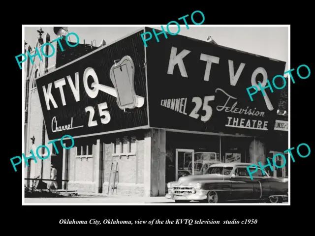 OLD LARGE HISTORIC PHOTO OF OKLAHOMA CITY THE KTVQ TELEVISION STATION c1950