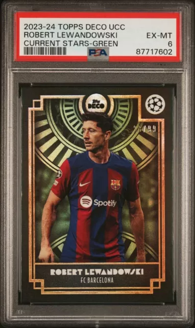 2023-24 Topps Deco Ucc Robert Lewandowski Current Stars-Green 28/99 Psa 6