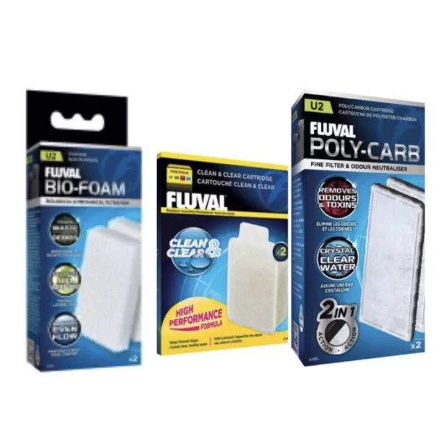 FLUVAL- u2/u3/u4 /clean and clea+.poly-carb AND bio-foam ALL IN 1 DEAL/PACKAGE.