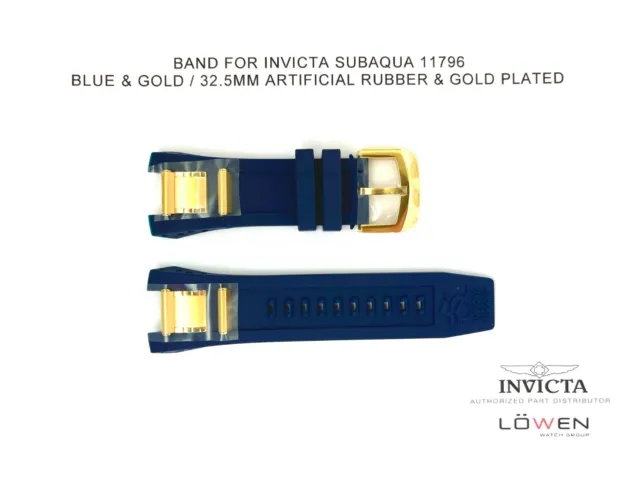 Authentic Invicta Subaqua 11796 Blue Rubber Female Version 32.5MM Watch Band