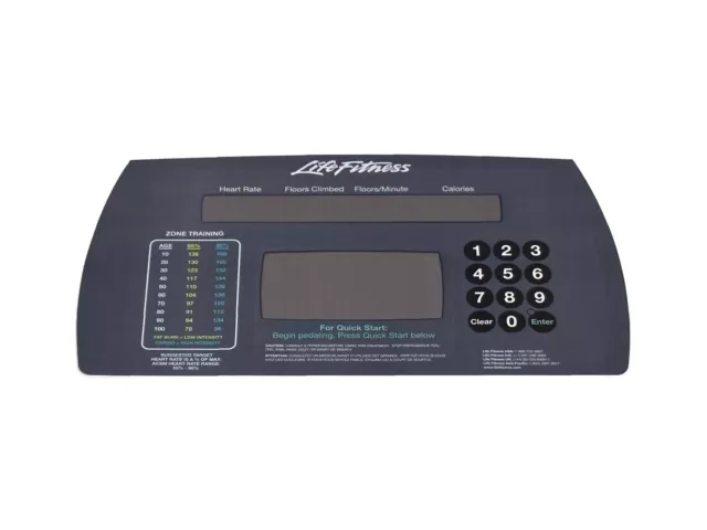 Life Fitness 95si Stepper Upper Display Console Overlay Only