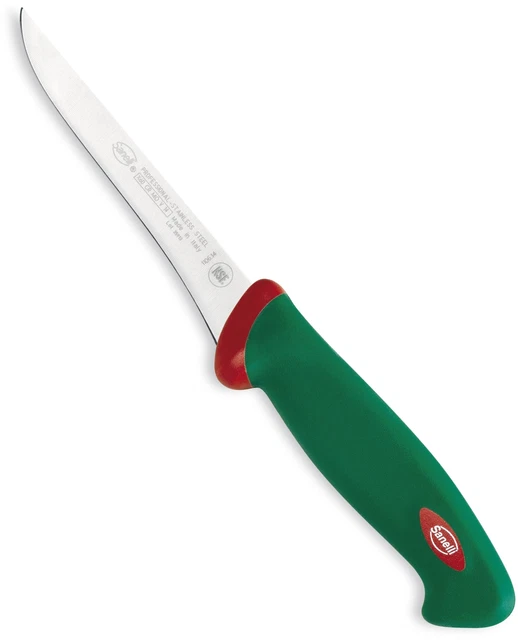 37697 Sanelli Premana Coltello Per Disosso Con Manico Verde E Rosso Cm. 14