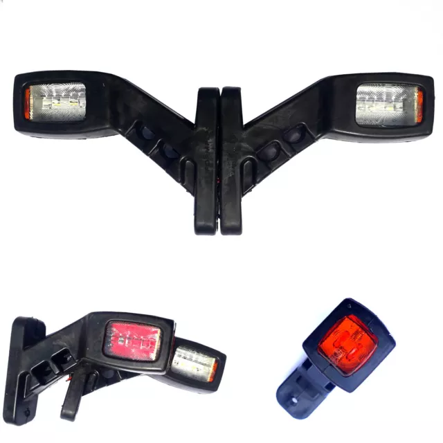 Satz LED Set Positionsleuchten Begrenzungsleuchten Weiß Rot LKW Anhänger 12/24V