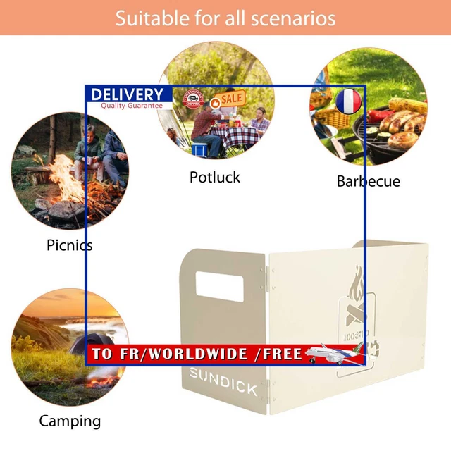 Sundick Stove Windshield Stainless Steel Gas Stove Wind Shield Outdoor Equipment