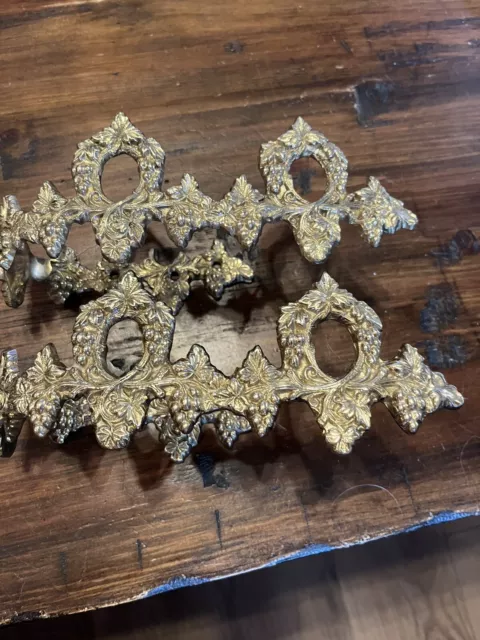 VTG Ornate Brass Grapevine Curtain Tie Backs 2 Pair
