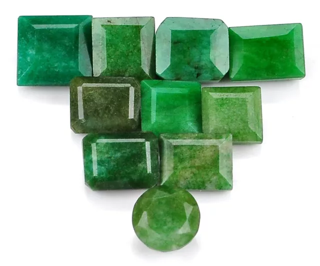 137.85 Carat 100% Natural Certified Green Emerald Mixed Shape Loose Gemstone