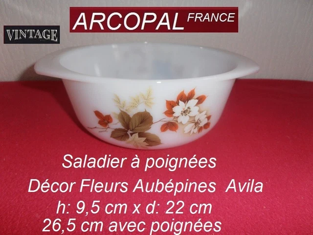 Plat ou saladier arcopal vintage fleurs oranges - Arts de la table