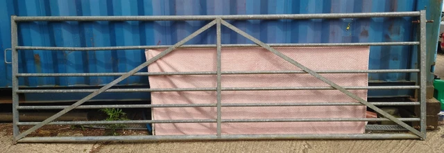 GALVANISED 12FT LONG 5 Bar Metal Farm Gate with Adjustable Eyelet ...