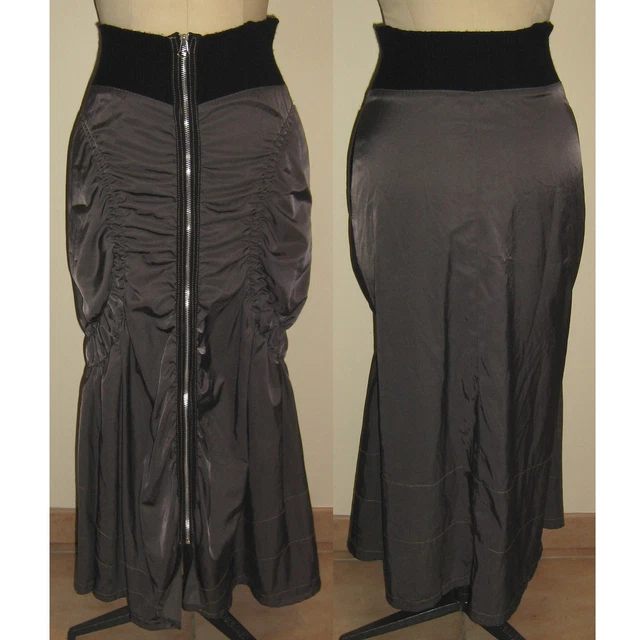 Jupe Longue Vintage PLANETE INTERDITE - Taille 1 (36), Grise, En Rayonne/polyamide, Occasion Très Bon état