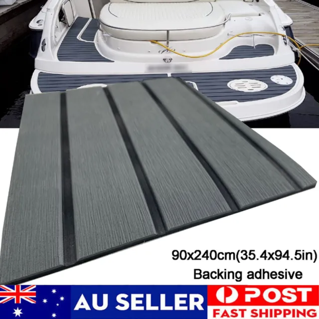 240×90cm Boat Decking EVA Foam Sheet Marine Yacht Teak Flooring Carpet Dark Grey