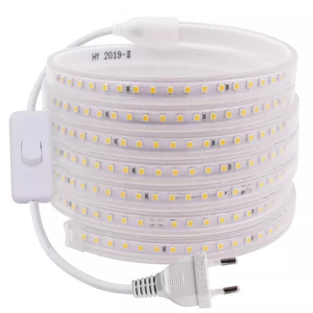 SMD 2835 tira de LED 220V Cinta Flexible Luz de la cuerda Impermeable Lámpara