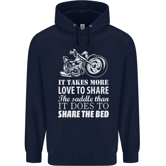 Felpa con cappuccio Share the Saddle moto biker da uomo 80% cotone 2