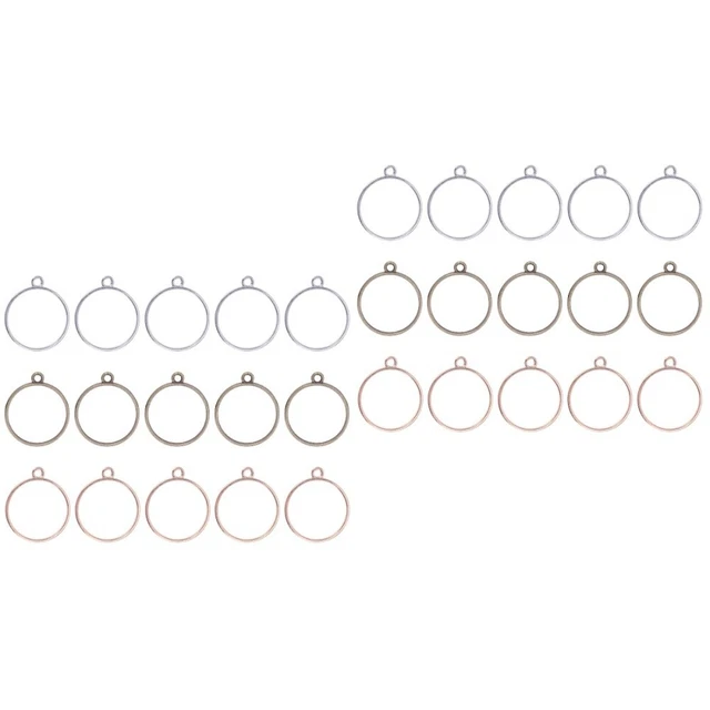 60 PCS M Geometrischer Hohler Anhänger DIY Anhängerrahmen Lünette
