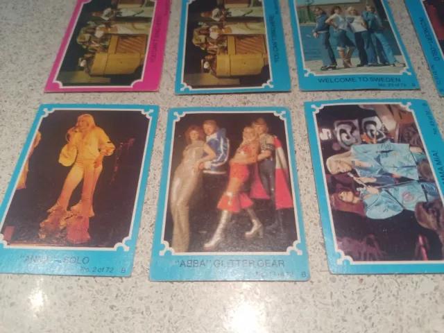 ABBA Trading Cards Australian Scanlens Pink And Blue 22 Cards With Duplicates 2