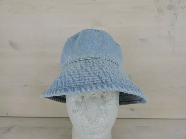 Vintage Betmar New York Bucket Hat Cap Faded Blue Denim Size Large