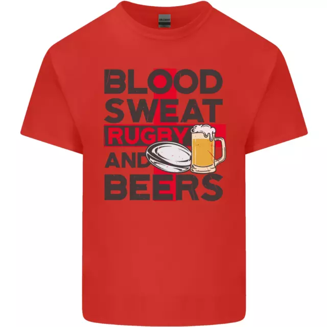 T-shirt top Blood Sweat Rugby and Beers England divertente da uomo cotone 3