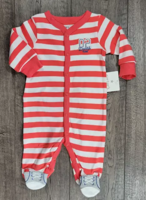 Baby Boy Clothes New Carter's Vintage 3 Month Daddy's Team Footed Outfit