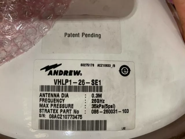 ANDREW VHLP1-26-SE1 Antenna 26GHz 2