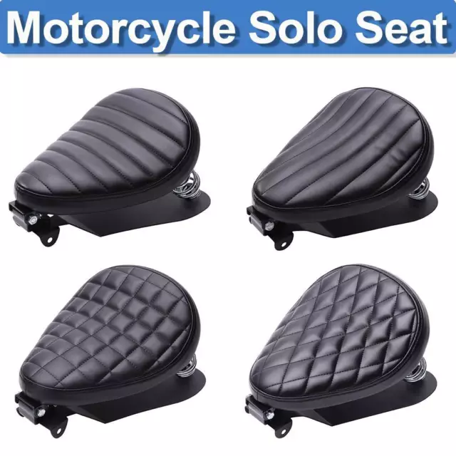 Motorcycle Solo Seats Paddle with 3" Spring Bracket Kit For Harlay Chopper Honda