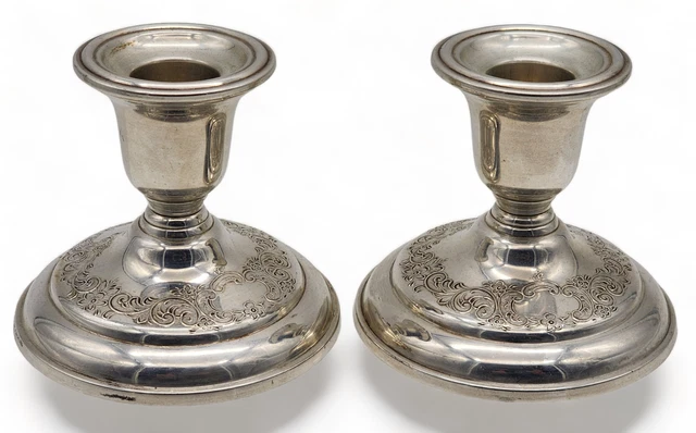 Vintage BIRKS Pair of Silver Plate Candlestick Holders