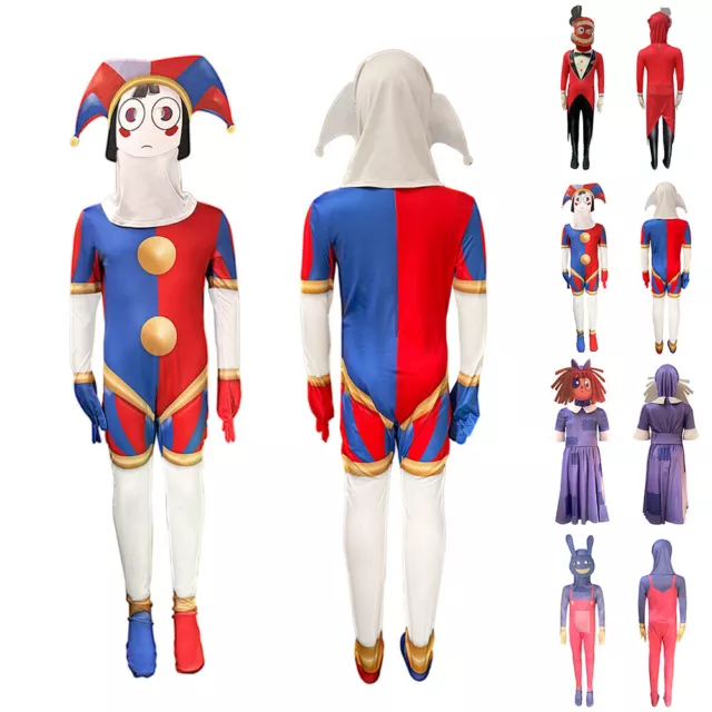 THE AMAZING DIGITAL CIRCUS Cosplay Costume Kids Boys Girls Jax Pomni Fancy Dress