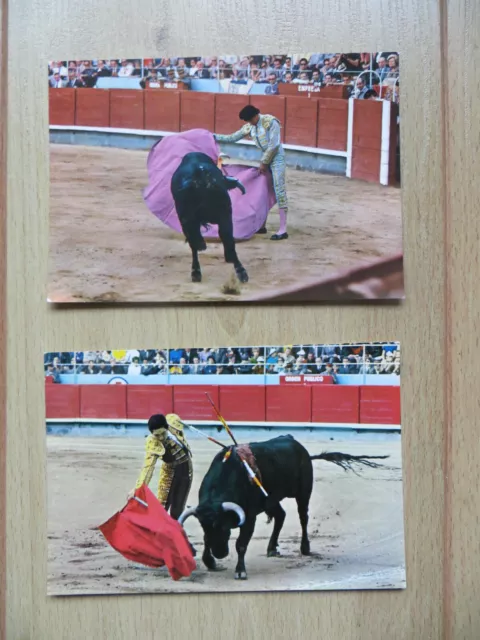 AK Postkarten Stierkampf Torero Spanien mit Briefmarken ungelaufen Corrida de To