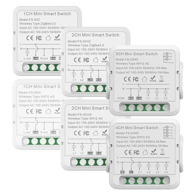 Mini disjoncteur intelligent commande vocale avec interrupteur d'éclairage WiFi