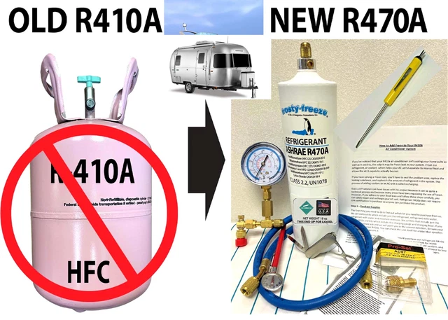 R470a (HFO) 18 oz. "NO-HFC's" EPA Approved, Instr., Tap, Hose, Pro Kit Camper RV