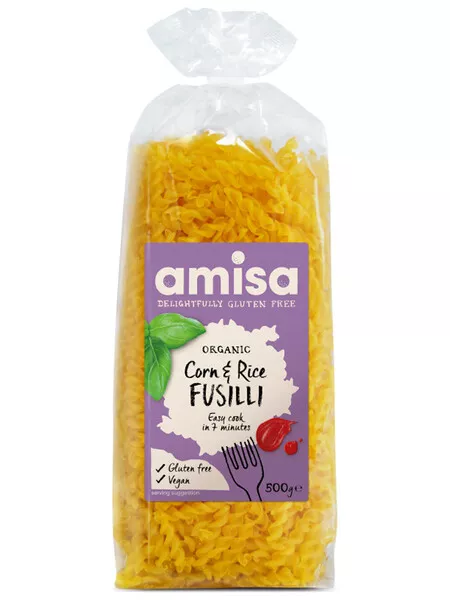 Corn & Rice Fusilli, Gluten Free, Organic 500g (Amisa)