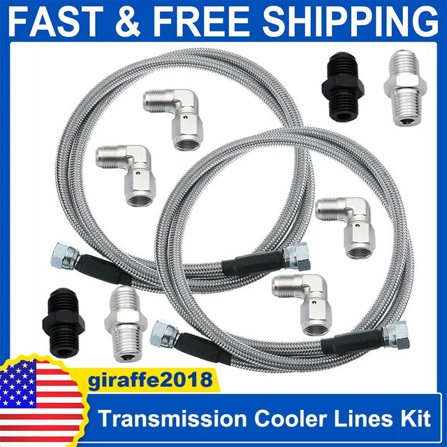 AUTOMATIC TRANSMISSION COOLER Lines Kit 6AN Hose Line Kit Fits GM
