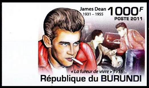 Burundi 2011 MNH Imperf, James Dean, Film, Cinema, Actor, Celebrity Smoking