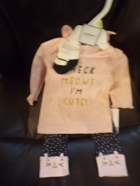 Nwt Baby Girl 4  Piece Carters Outfit Size 3 Months