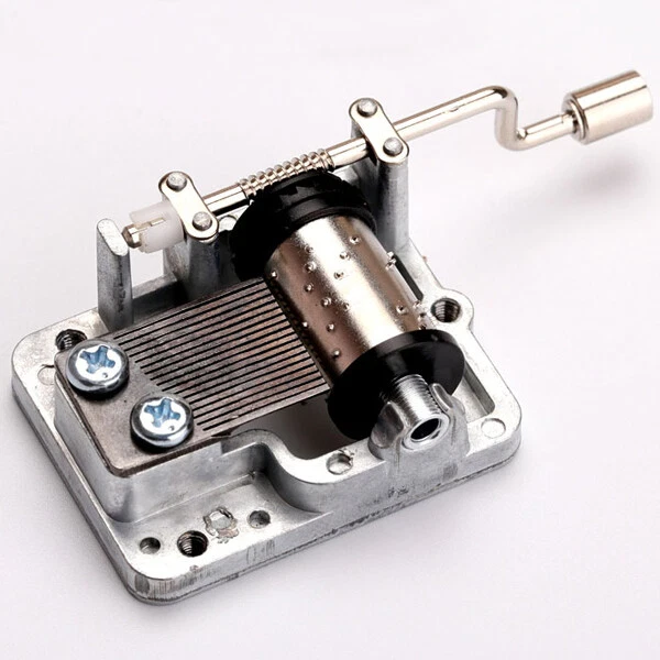 Retro Transparent Mechanical Hand Crank Metal Music Case Movement Part DIY Gift