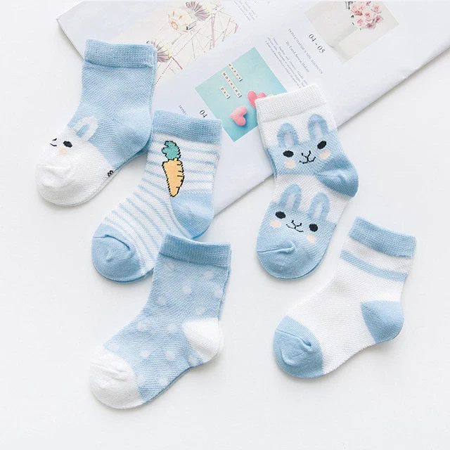 5 Paia Bambino Del Bunny Cartoon Cotone Calzini Ragazzi Neonati