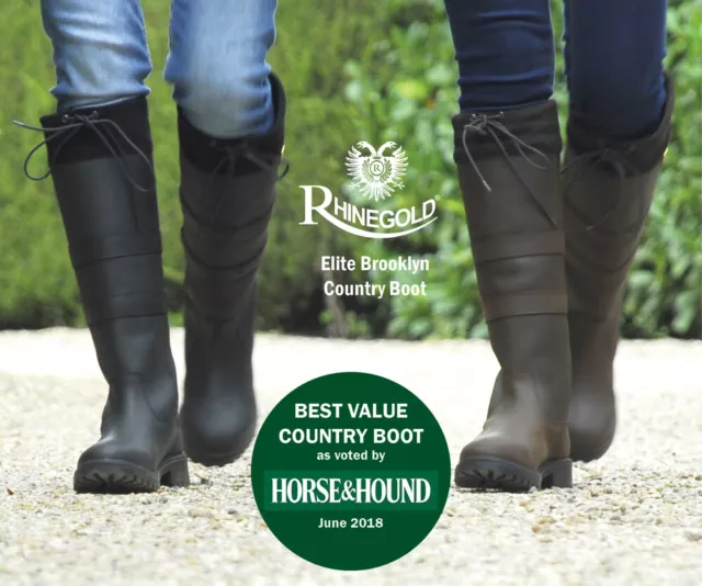 Rhinegold Elite Brooklyn Long Yard Country Walking Boots Brown Std or Wide Calf