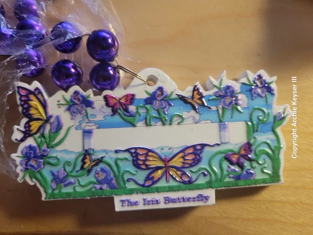 2024 MARDI GRAS Krewe Of Iris Butterfly Float Bead Large Heavy New