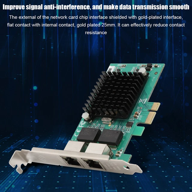 PCI-E 1X GIGABIT Ethernet Network Card 10/100/1000Mbps With 2 X RJ45 ...