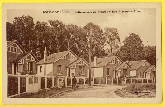 cpa 94 - BOISSY SAINT LEGER Rue Alexandre RIBOT Maisons LOTISSEMENTS du PROGRÈS