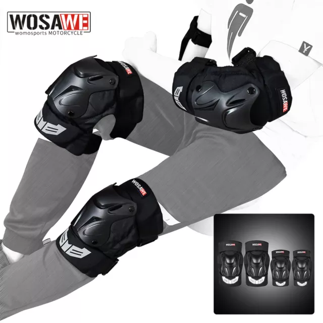 Motocross Knee Elbow Pads MX Off-road Bike Racing Shin Guards Protection Gear